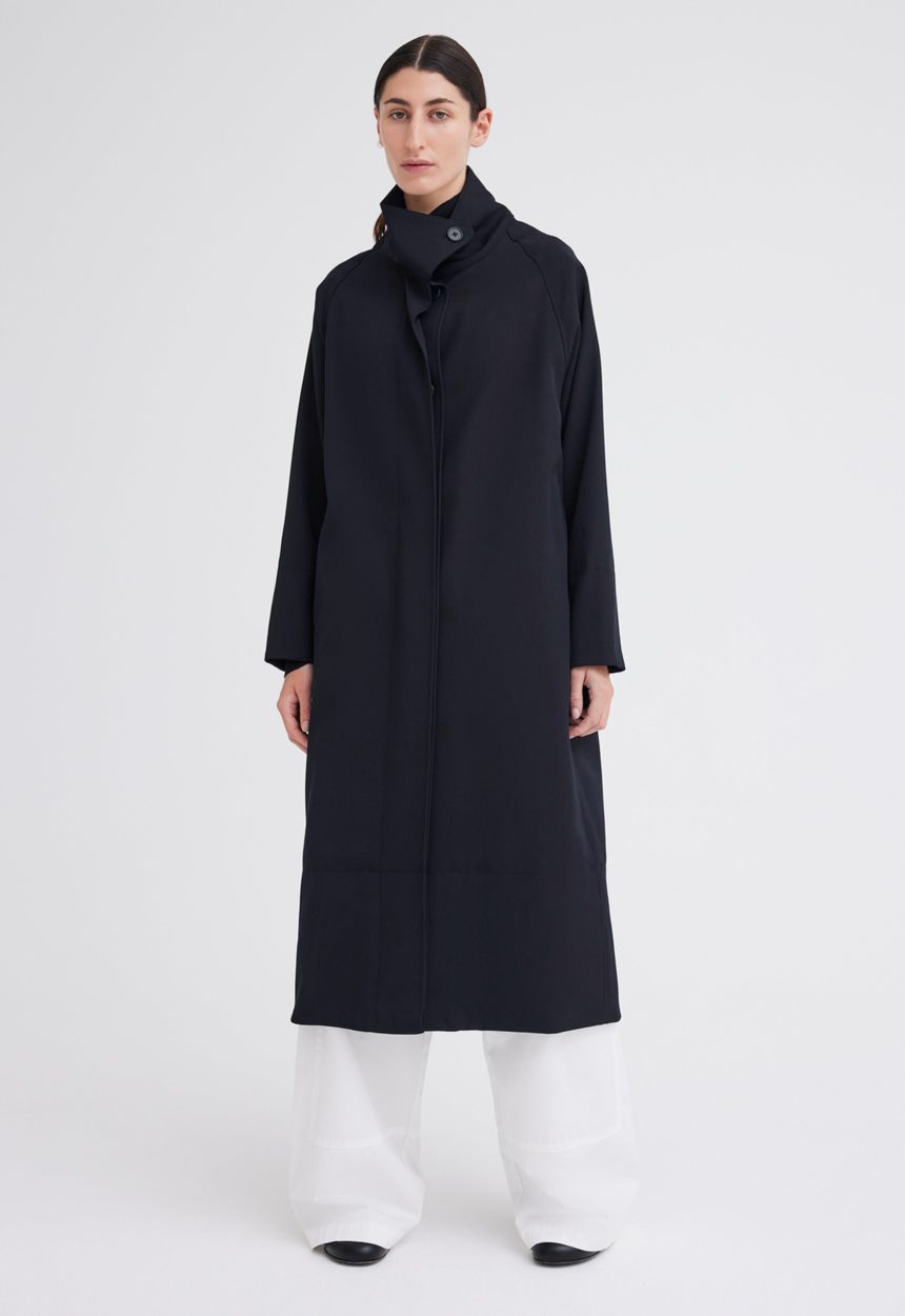 Jac + Jack McLaren Wool Twill Coat - Black